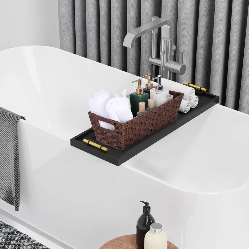 Onlytak Plastic Wicker Storage Baskets  Toilet Tank Baskets  Bathroom Baskets  Baskets for Decor  Woven Storage Baskets for Organizing  Brown  15"" x 6"" x 4""  2-Pack - Image 5